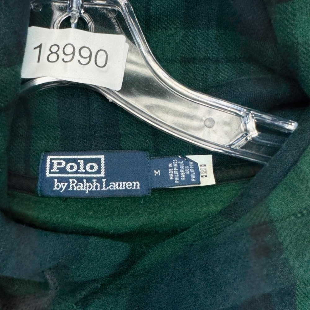 Polo Ralph Lauren Yankees Hoodie Mens Medium Green Plaid New York MLB Blackwatch - Picture 3 of 15